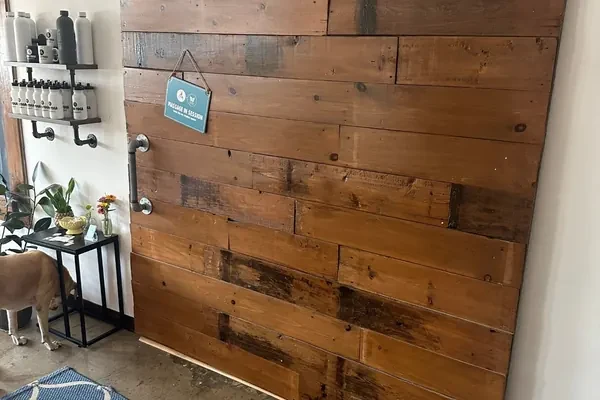 Rustic wood sliding door
