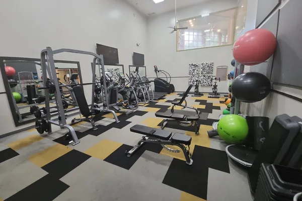 Community fitness center equipment room